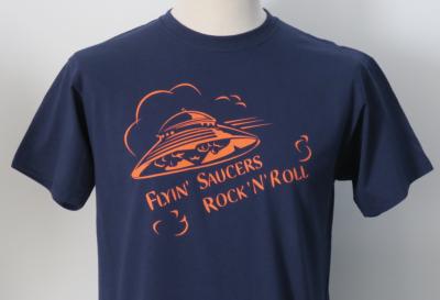 T-shirt Flyin' Saucers Rock'n'Roll - bleu/orange