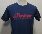 T-shirt Indian Motorcycle - bleu dessin rouge