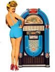 Décalcomanie de Betty Grable avec un juke box