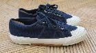 Baskets vintage en toile bleue