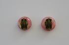Boucles d'oreille clip vintage en verre rose 