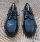 Chaussures en cuir noir vintage des années 1950 - Pointure 41