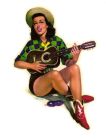 Décalcomanie de pin-up au Ukulele