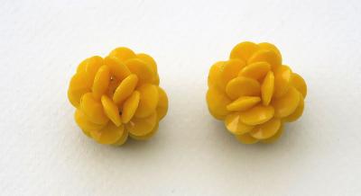 Boucles d'oreille clip vintage jaunes