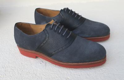 Saddle en nubuck gris/bleu - Disponible en 42 / 43 / 44 / 45