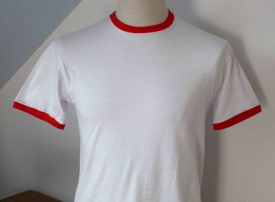 T-shirt rétro style Marlon Brando - blanc et rouge