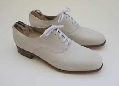 Chaussures italiennes vintage en nubuck blanc
