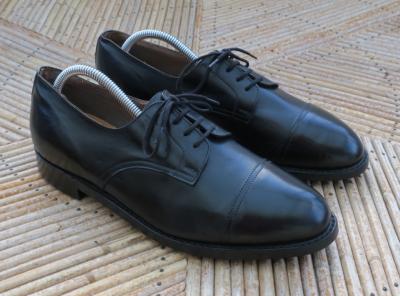 Chaussures en cuir noir vintage des années 1950 - Pointure 41