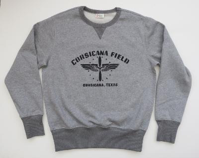 Sweatshirt rétro style années 40 - bicolore gris - USAAF Corsicana Texas