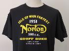T-shirt Norton noir - Isle of Man - Taille S et L
