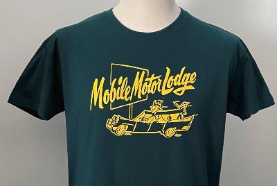 T-shirt Mobile Motor Lodge - bleu/vert-  dessin jaune