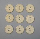 Lot de 9 boutons vintage - blanc cassé - 1,7 cm