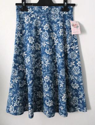 Jupe style années 50 - bleu motif fleurs - Taille S 