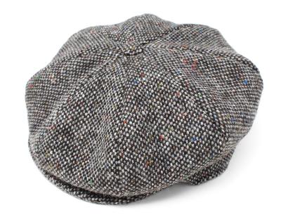 Casquette Gatsby Hanna Hats of Donegal - Tweed gris/marron moucheté