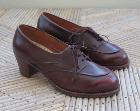  Chaussures en cuir marron vintage des années 1940