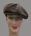 Casquette Gatsby Hanna Hats of Donegal - Tweed marron moucheté