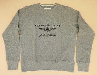 Sweatshirt rétro gris - US NAVAL AIR STATION - Taille XL