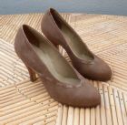 Chaussures vintage des années 1950 en daim marron clair - Pointure 35