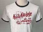 T-shirt Mobile Motor Lodge - blanc et noir - dessin rouge