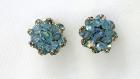 Boucles d'oreille clip vintage des années 50/60  - Perles bleues