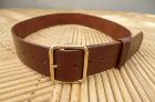 Ceinture en cuir marron vintage des années 1950/60 - Taille française 38 à 42