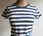T-shirt rayé blanc et bleu navy pour femme