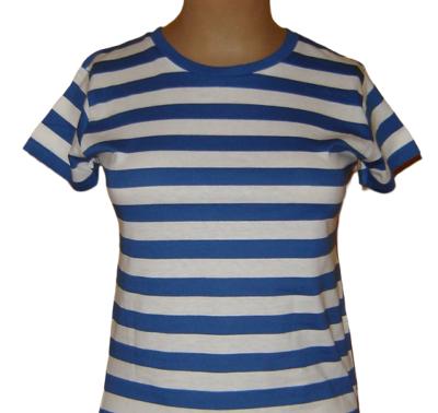 T-shirt rayé bleu et blanc pour femme