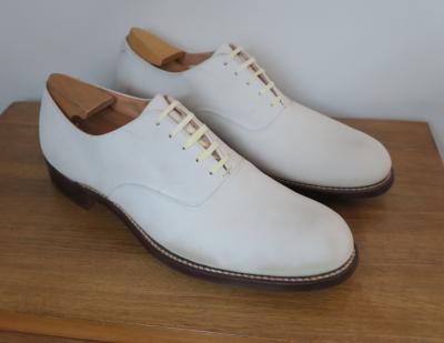 Chaussures vintage des années 1960 en nubuck blanc - Pointures 45