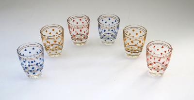 Lot de 6 verres à liqueur vintage des années 60