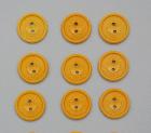 Lot de 9 boutons vintage - jaune orangé - 1,7 cm