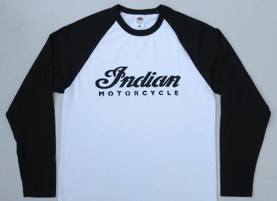 T-shirt Indian Motorcycle - manches longues - blanc et noir