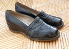 Chaussures en cuir noir vintage des annes 1950