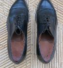 Chaussures en cuir noir vintage des années 1940/50 - Pointure 42