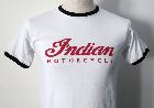 T-shirt Indian Motorcycle - bicolore blanc et noir - dessin rouge