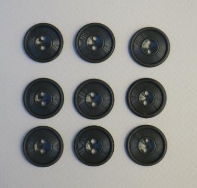 Lot de 9 boutons vintage - gris foncé - 1,7 cm