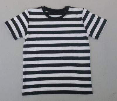 T-shirt rayé noir et blanc pour enfant - 6/7 ans