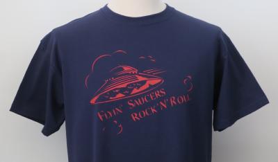 T-shirt Flyin' Saucers Rock'n'Roll - bleu/rouge