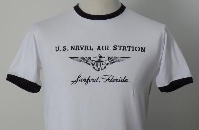 T-shirt  US Naval Sanford Florida - blanc et noir