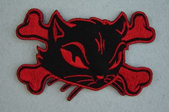 Patch Chat rouge et noir